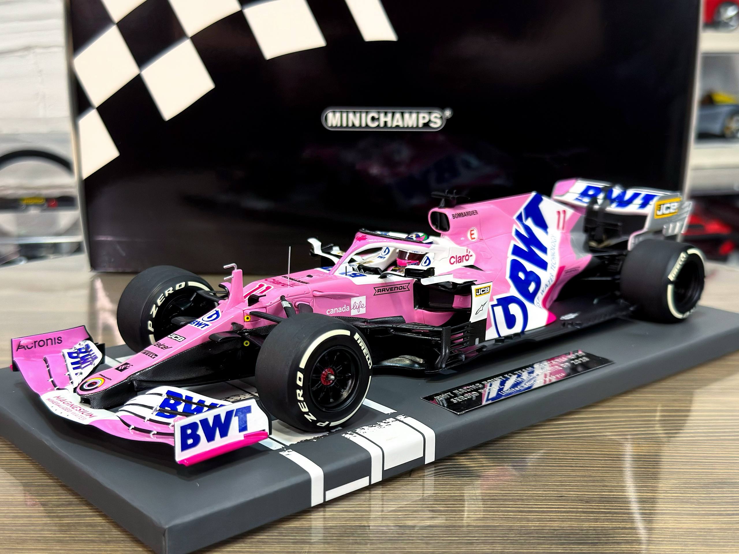 117201611 Minichamps BWT Racing Point F1 Team Mercedes RP20 Sergio Perez Winner Sakhir GP 2020 1:18