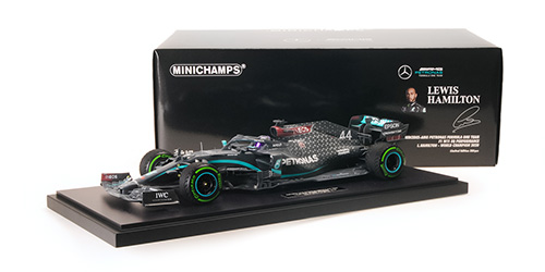 127201444 Minichamps Mercedes AMG Petronas Formula One Team W11 EQ Performance Lewis Hamilton World Champion 2020 1:12