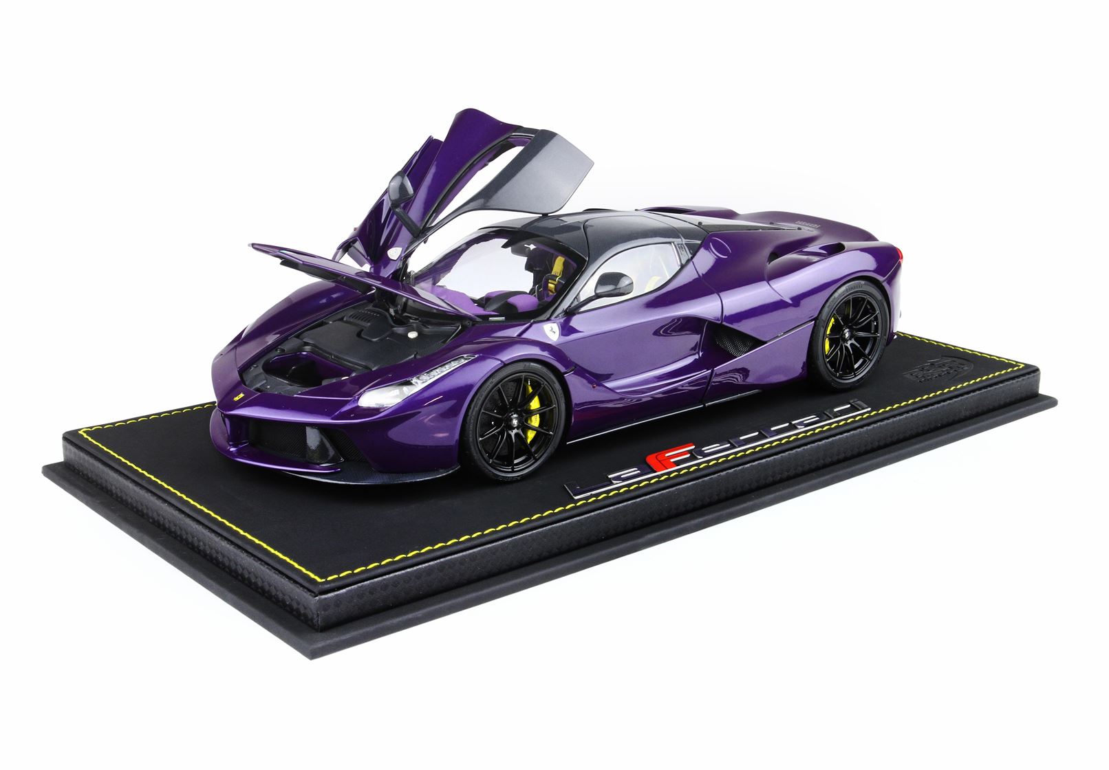BBR182237DIE BBR Models Ferrari LaFerrari 2012 Purple Dubai — Viola Vio Tailor Made Special Pack 1:18