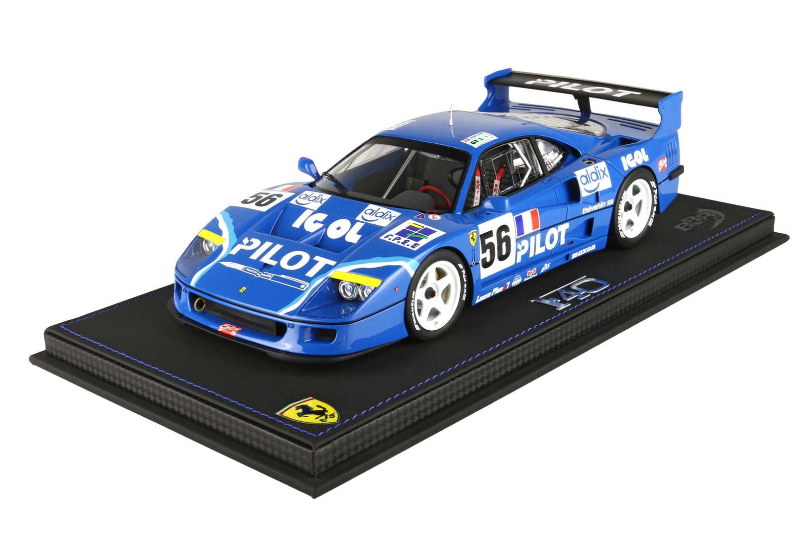 P18139H BBR Models Ferrari F40 LM Le Mans 1996 Pilot Pen Racing Blue 1:18