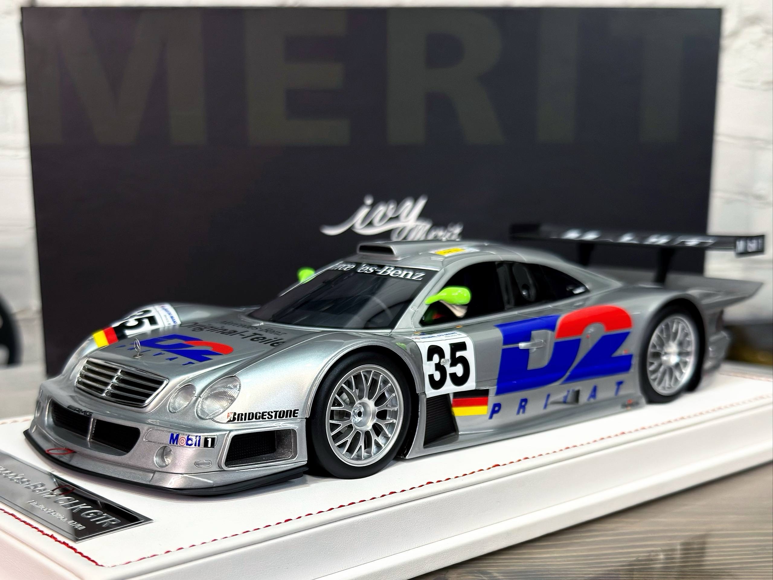AB621 IVY Merit Mercedes Benz CLK GTR #35 Silver 1:18