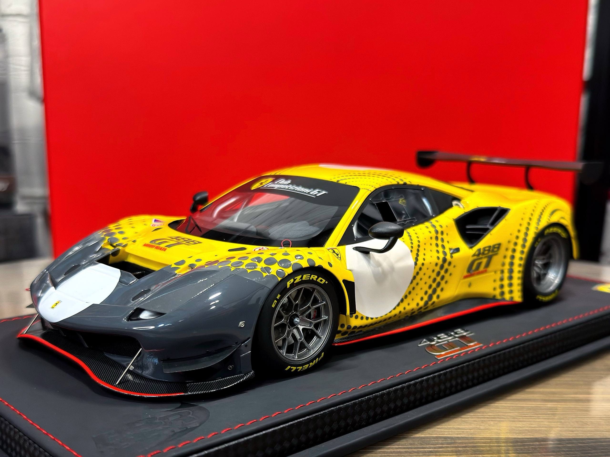 P18203 BBR Models Ferrari 488 Modificata Yellow/Matt Silver 1:18