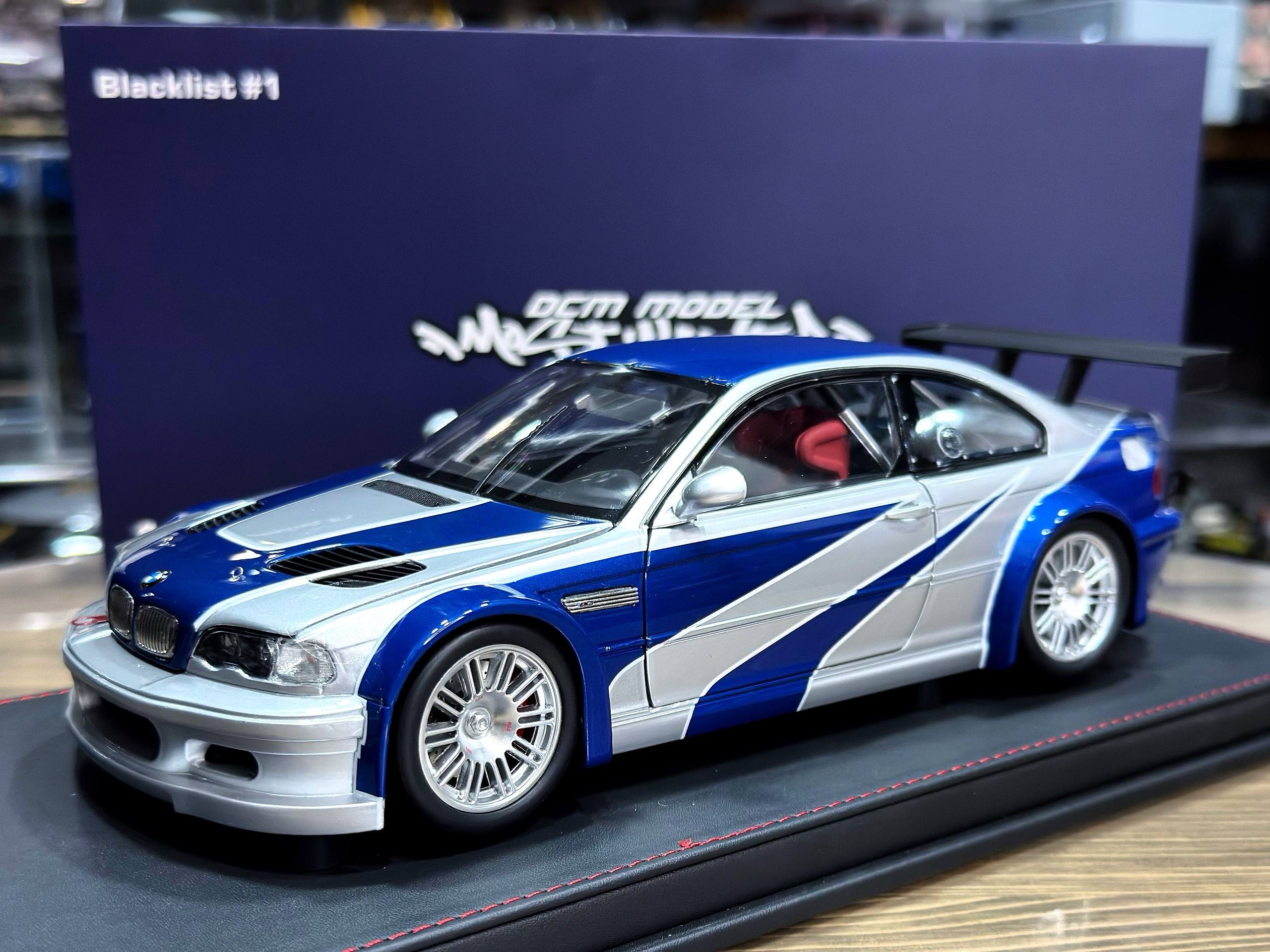DCM Model BMW E46 M3 GtR Need for Speed Most Wanted Blue/Silver 1:18