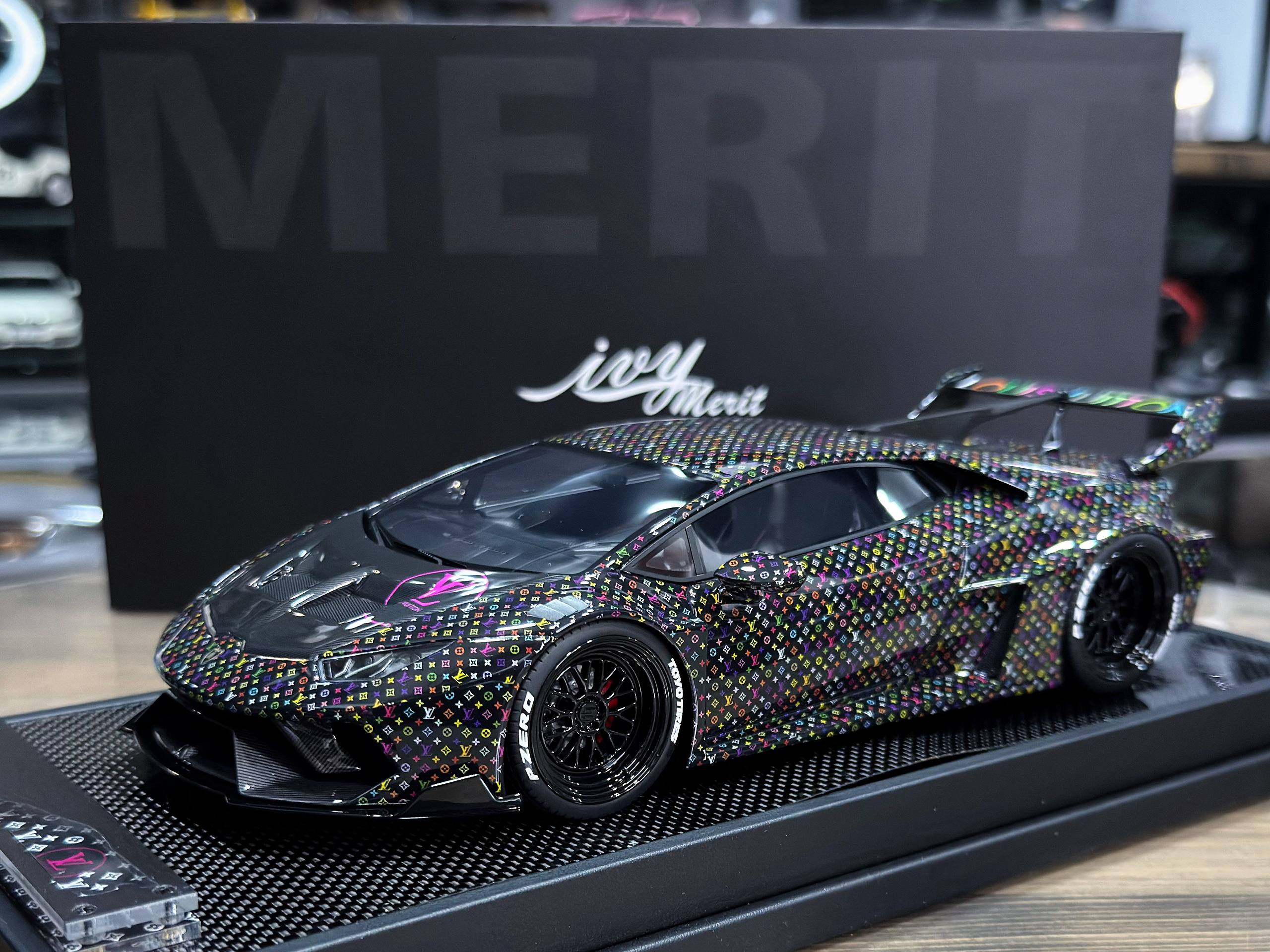 IV1814-B IVY Merit LB Works Lamborghini Huracan GT Louis Vuitton Black 1:18